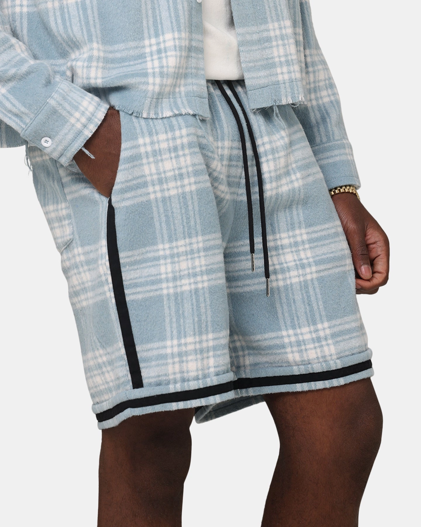 Anti Pill Surface ReflectiveAccents XXIII Plaid Ball Shorts Blue