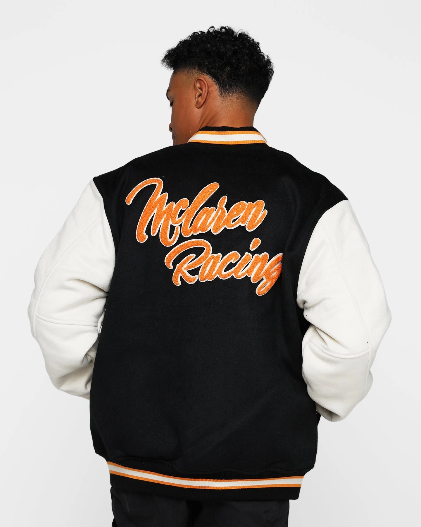 Cozy Outerwear Mitchell & Ness X McLaren Racing Varsity Jacket Black/Cream