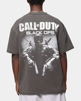 Wide Neck Opening Goat Crew X Call Of Duty Black Ops Heavy T-Shirt Black Wash