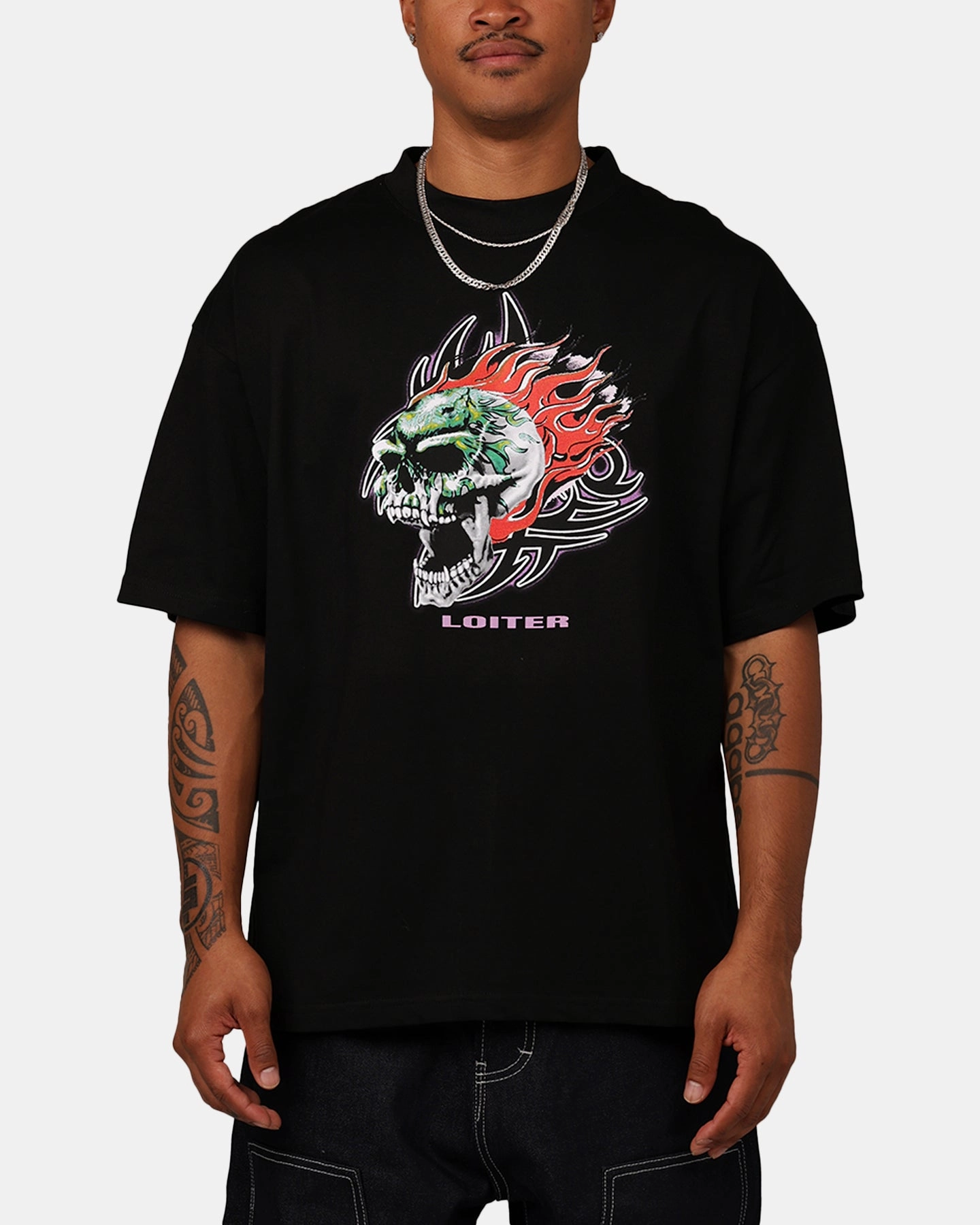 Trendy Vibes Wear Washable fabric Loiter Rip N Dip T-Shirt Black