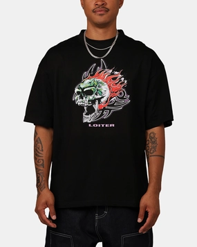 Trendy Vibes Wear Washable fabric Loiter Rip N Dip T-Shirt Black