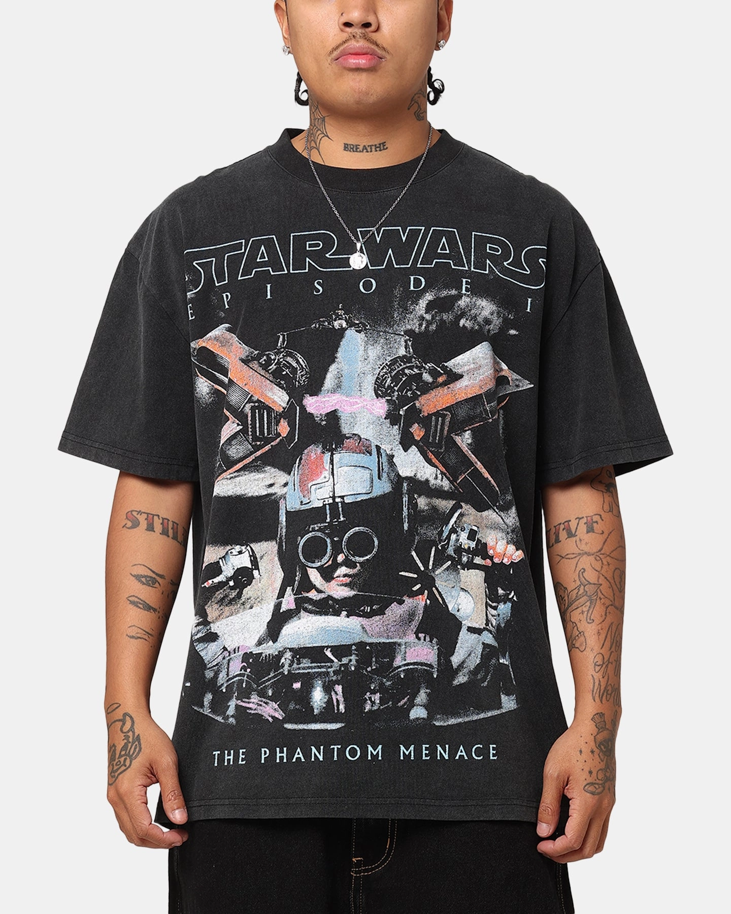 Star Wars Episode I '99 Heavy T-Shirt Vintage Black Double Stitched Seams