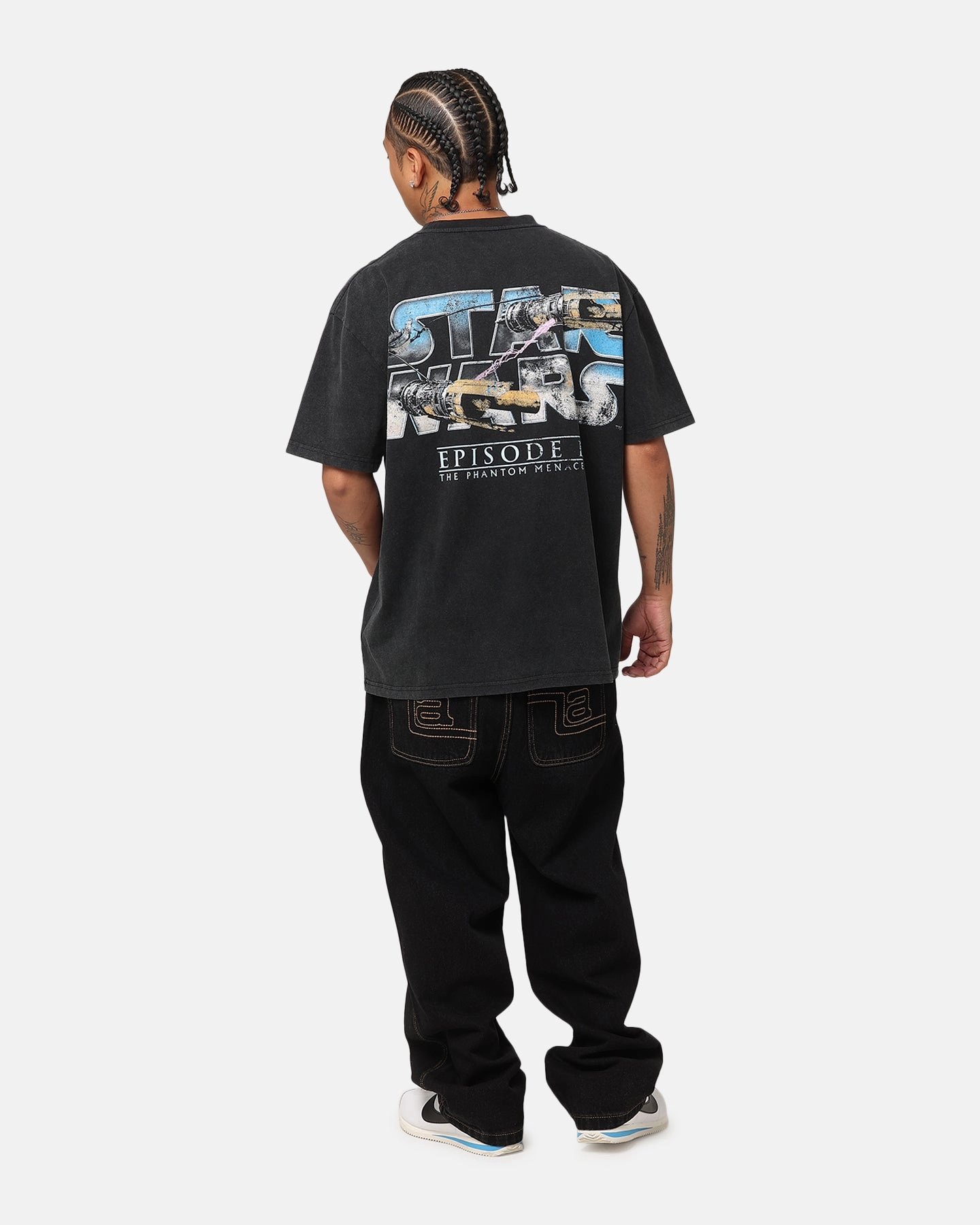 Ethically Sourced Material Sleek Fit Star Wars Episode I '99 Heavy T-Shirt Vintage Black