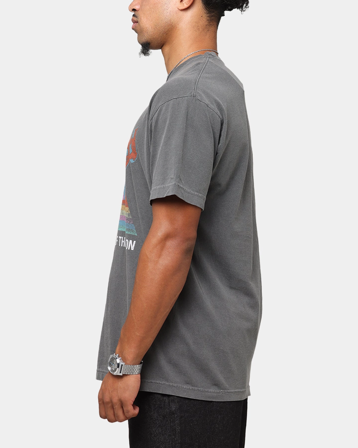 Pink Floyd Dark Side Rainbow T-Shirt Faded Black Everyday Top