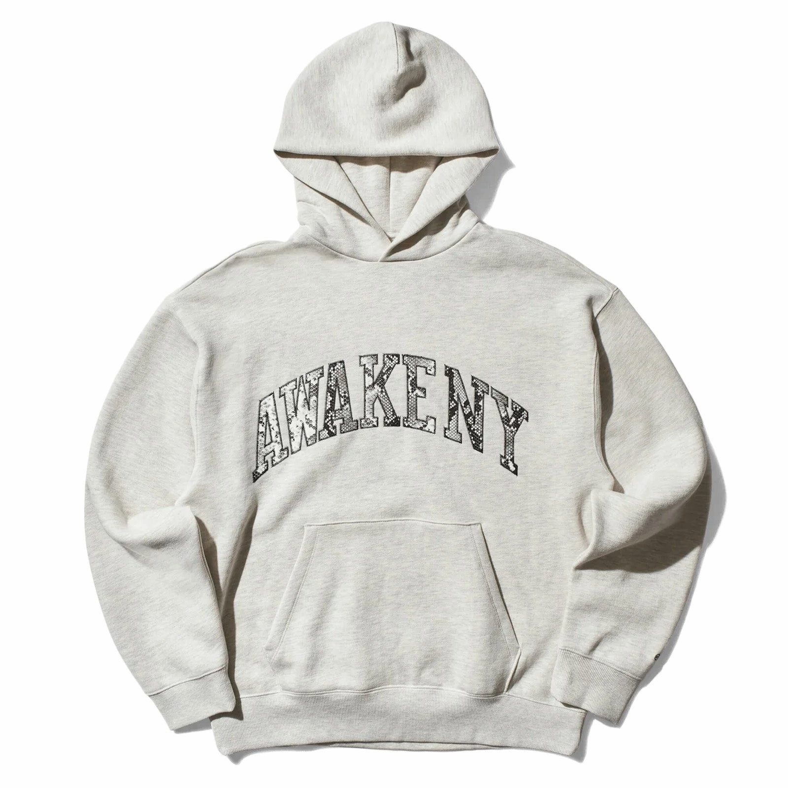 Quick Pullover Design Awake Ny Snake Skin Applique Hoodie 'Heather Grey'