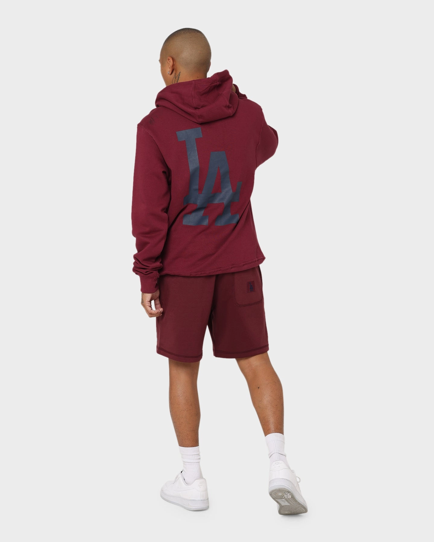 Oversized Fit Outerwear Majestic Athletic Los Angeles Dodgers The Duke Hoodie Windsor Wine