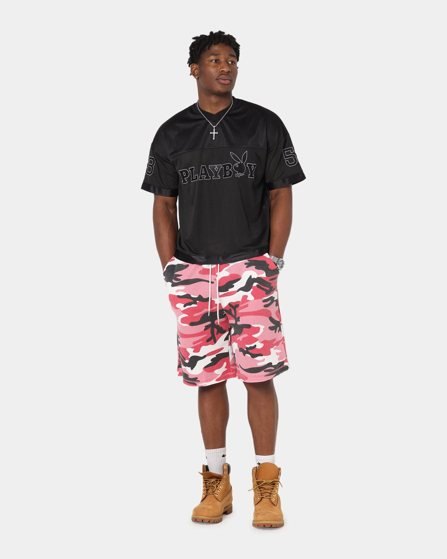 Playboy Boxy Football Jersey Black Lightweight Construction