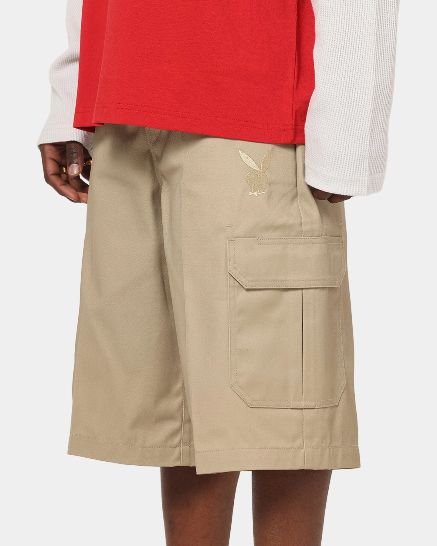 Abrasion Resistant Material Playboy Bunny Shorts Khaki