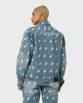 Efficient Protection design Playboy By CK Players Denim Jacket Vintage Blue
