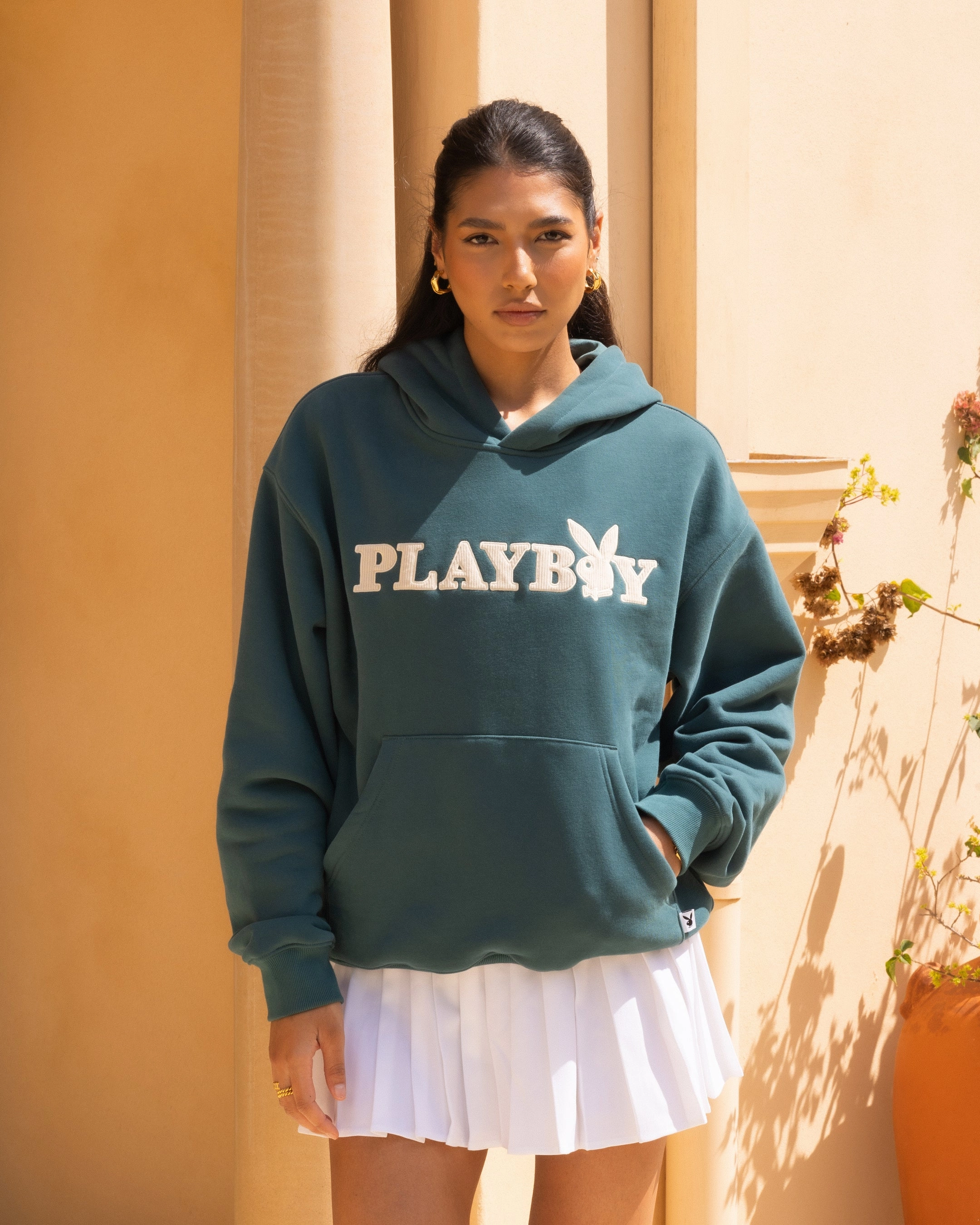 Playboy By Culture Kings Class Hoodie Green High Visibility Accents LightweightFabric