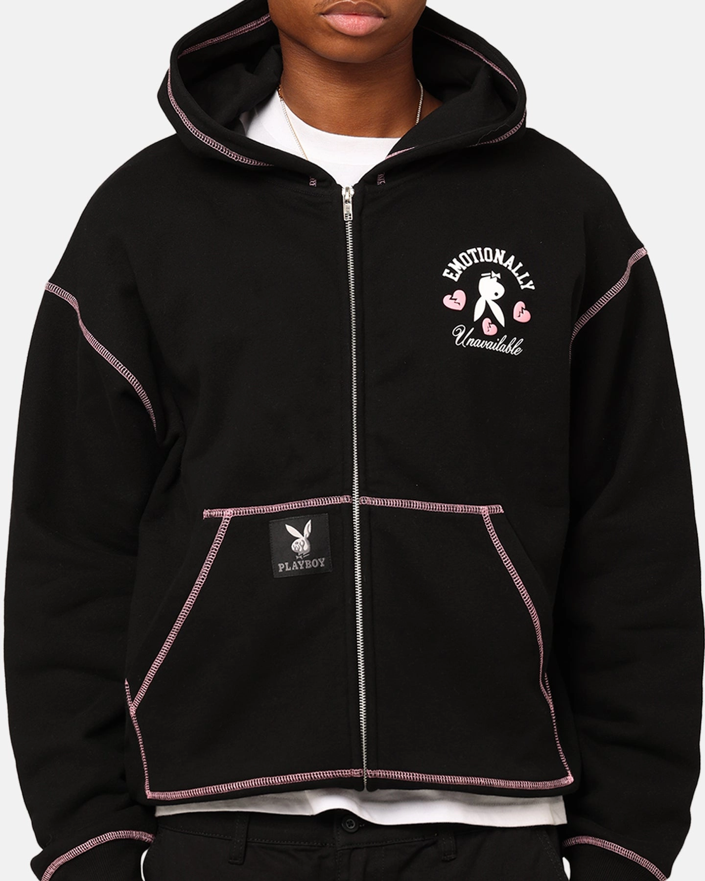 Playboy By Culture Kings Lover Boy Full Zip Hoodie Black Involve Animal Print