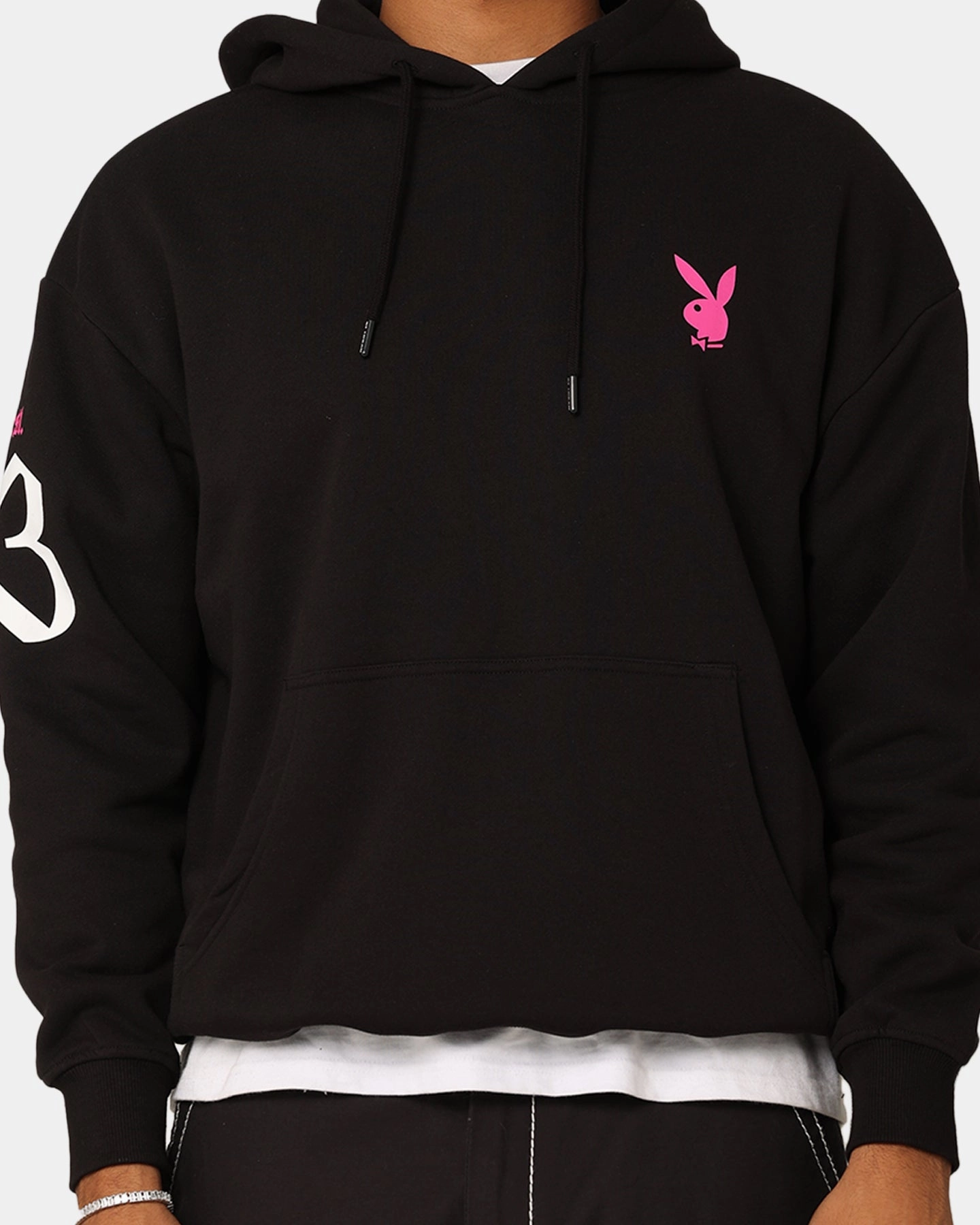 Playboy Card Hoodie Black Breathable Technology Faith