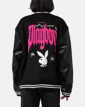 FleeceBacking Functional Outerwear Playboy Card Jacket Black