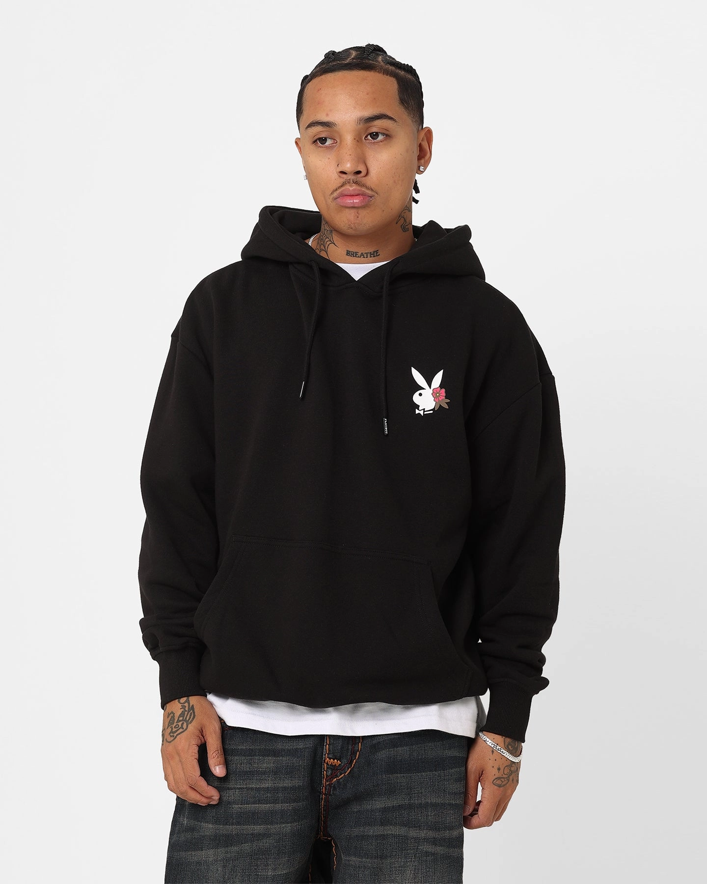 Dive Playboy Flowers Hoodie Black