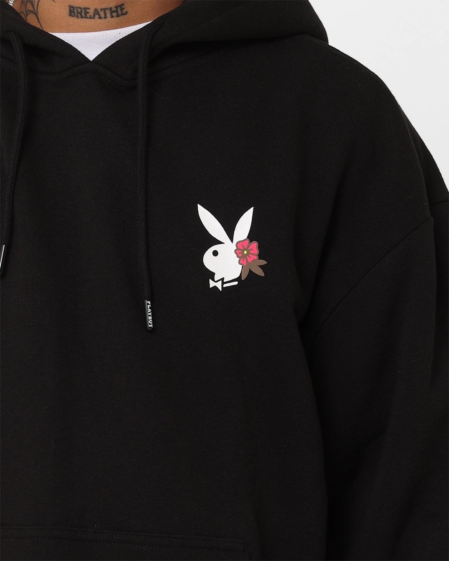 Playboy Flowers Hoodie Black Contemporary Fit Assist
