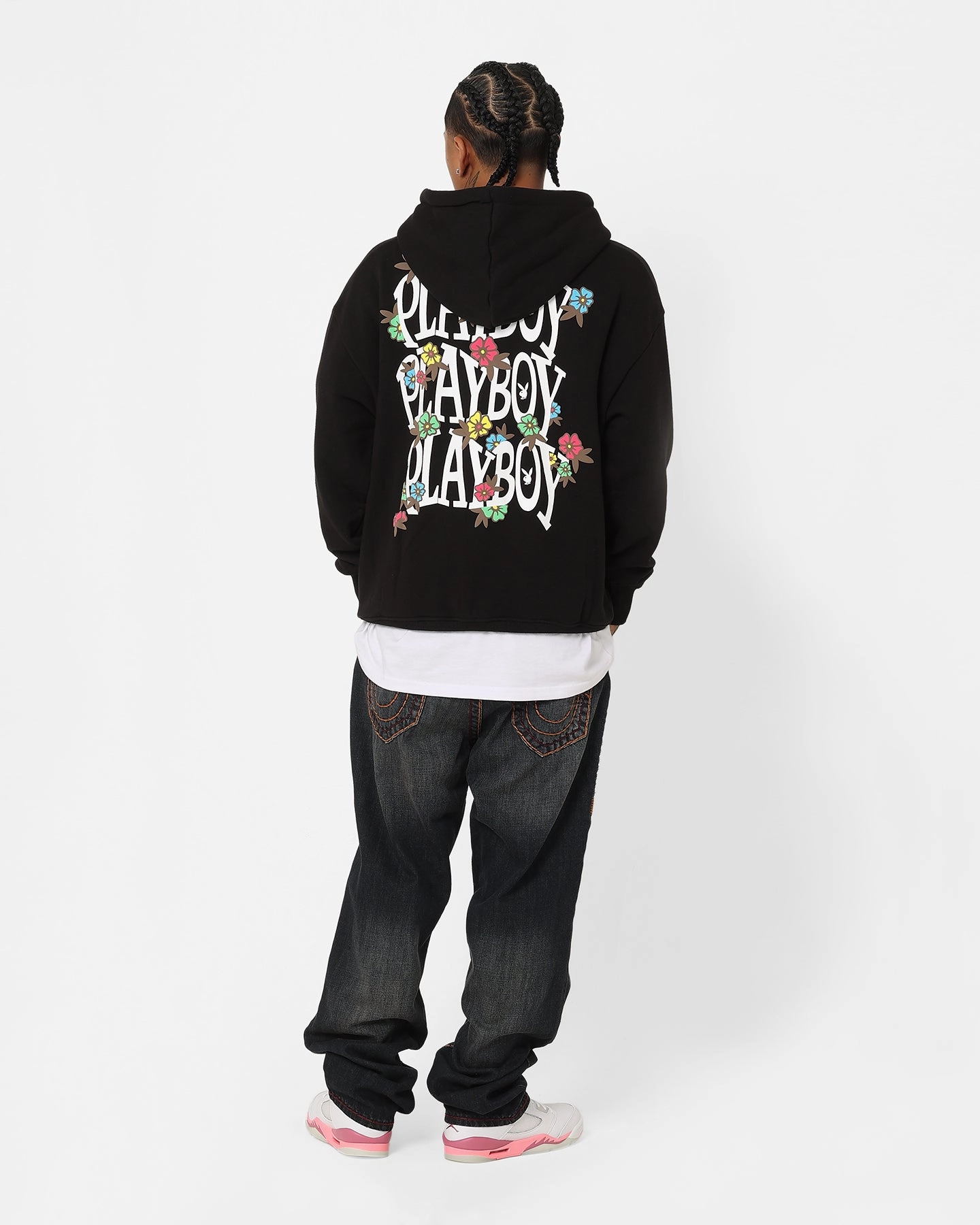 music concert Outdoor Layer Playboy Flowers Hoodie Black