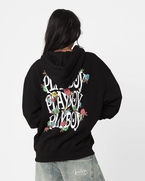 Improve Prize Playboy Flowers Hoodie Black