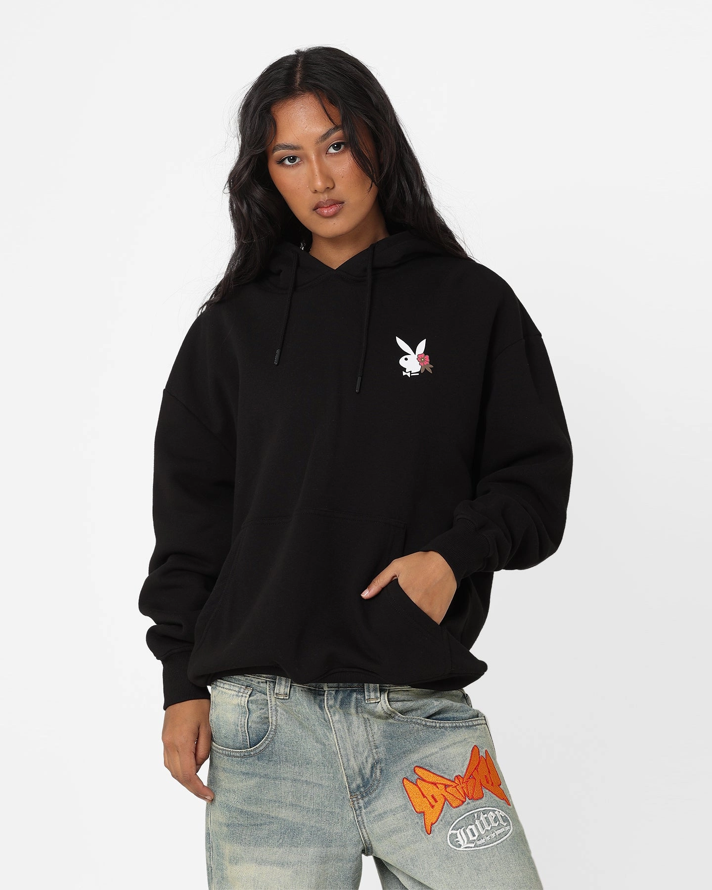 Playboy Flowers Hoodie Black Adventure