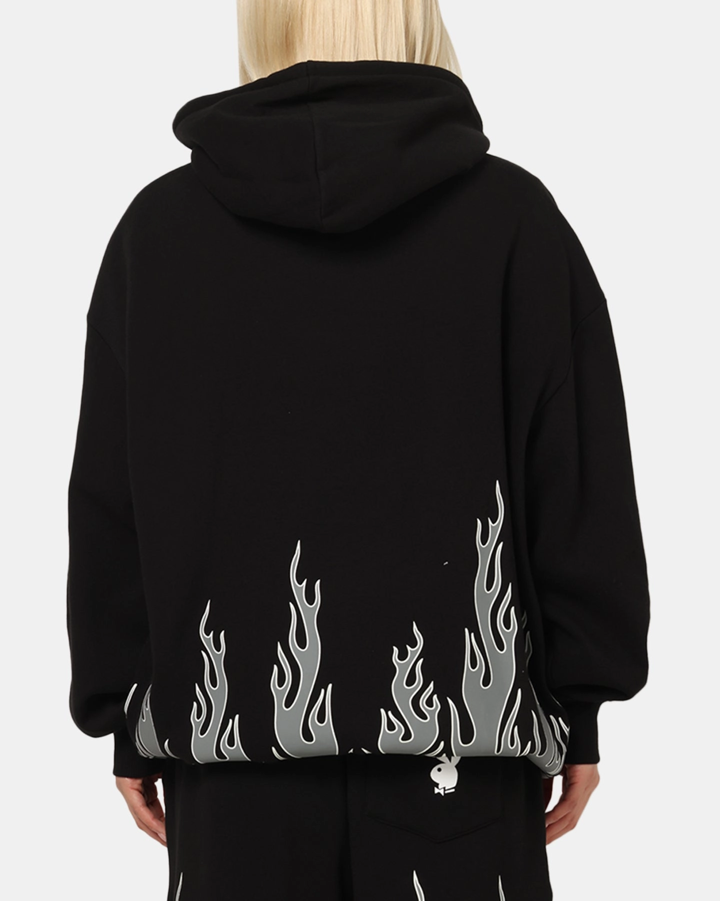 Promulgate Compassion Playboy Gothic Flames Hoodie Black