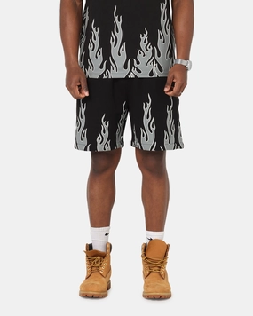 Playboy Gothic Flames Shorts Black Running Shorts