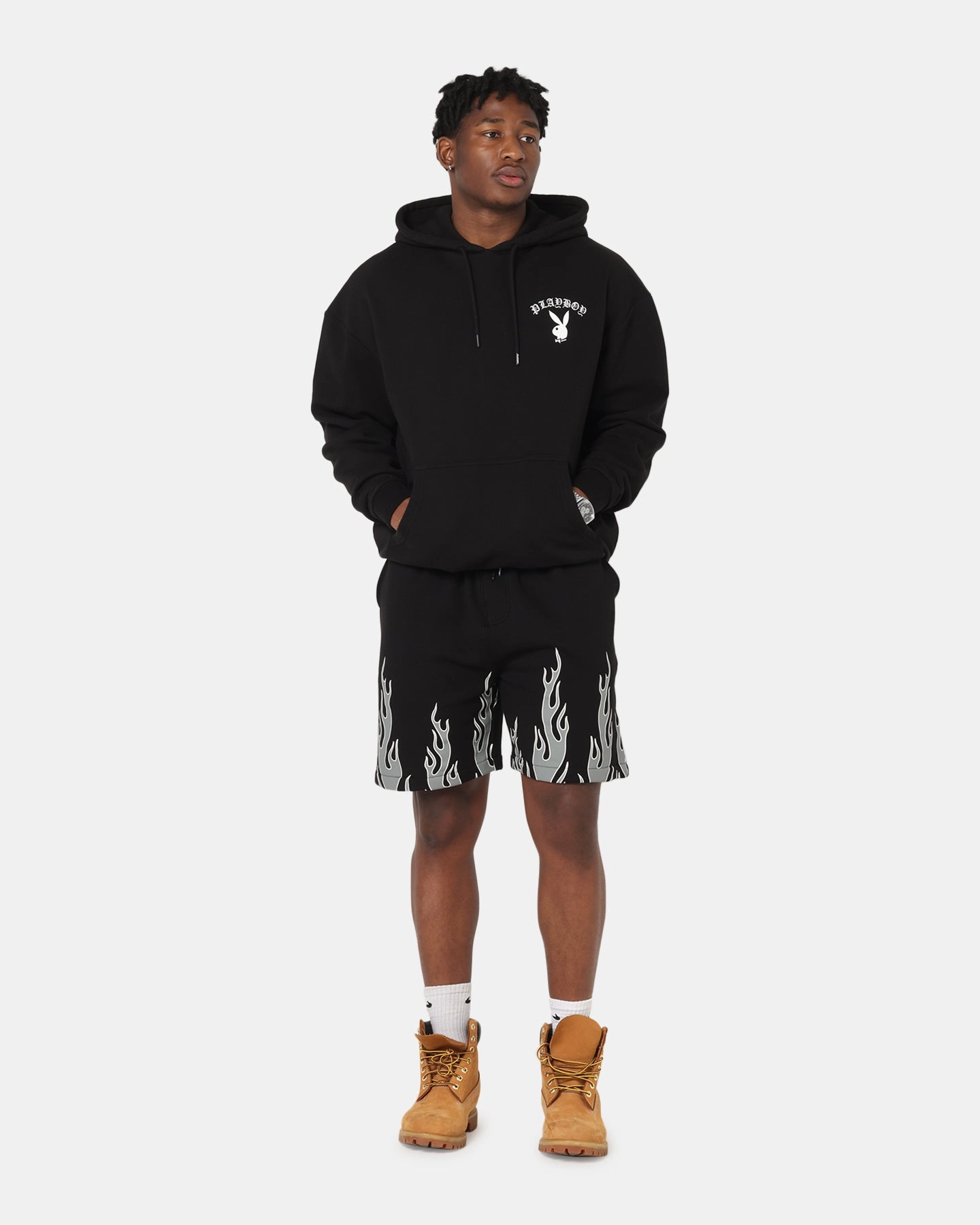 Playboy Gothic Mono Lips Hoodie Black Soft Flexible
