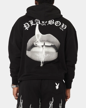 Playboy Gothic Mono Lips Hoodie Black high pressure situation medium size