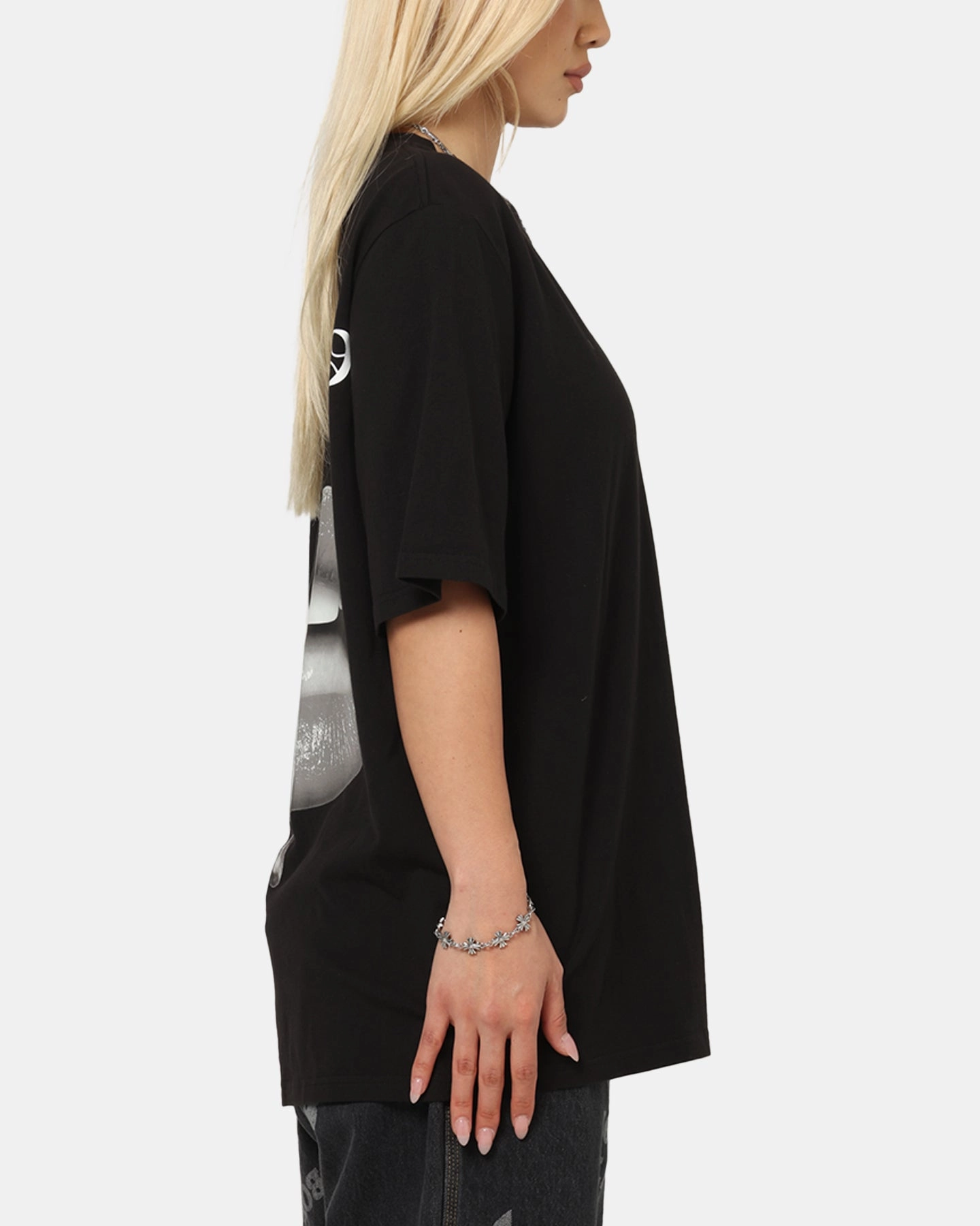 Street Fashion Washable Playboy Gothic Mono Lips T-Shirt Black
