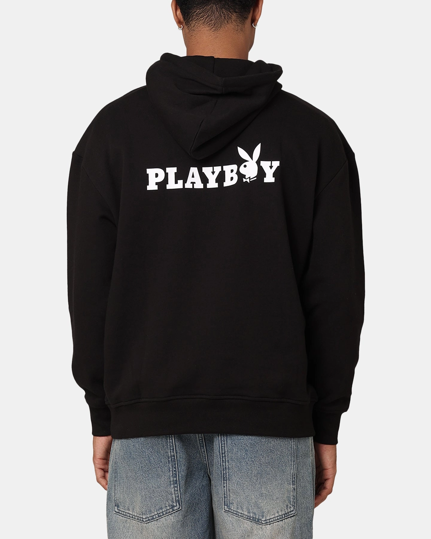 Minimalist Style Playboy Logo Bunny O Hoodie Black