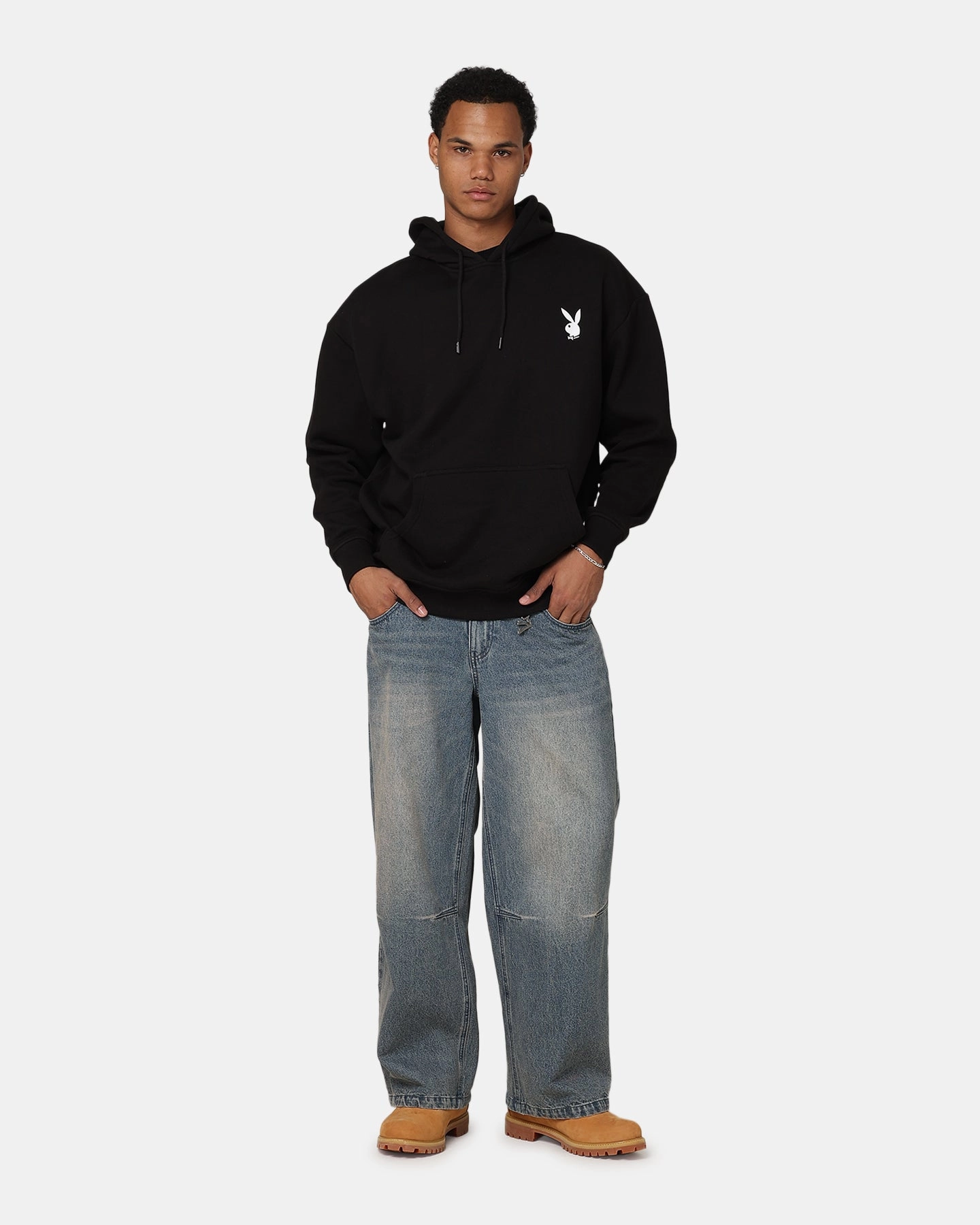 Adult Playboy Logo Bunny O Hoodie Black