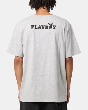 Playboy Logo Bunny O T-Shirt Grey Marle Comfort First