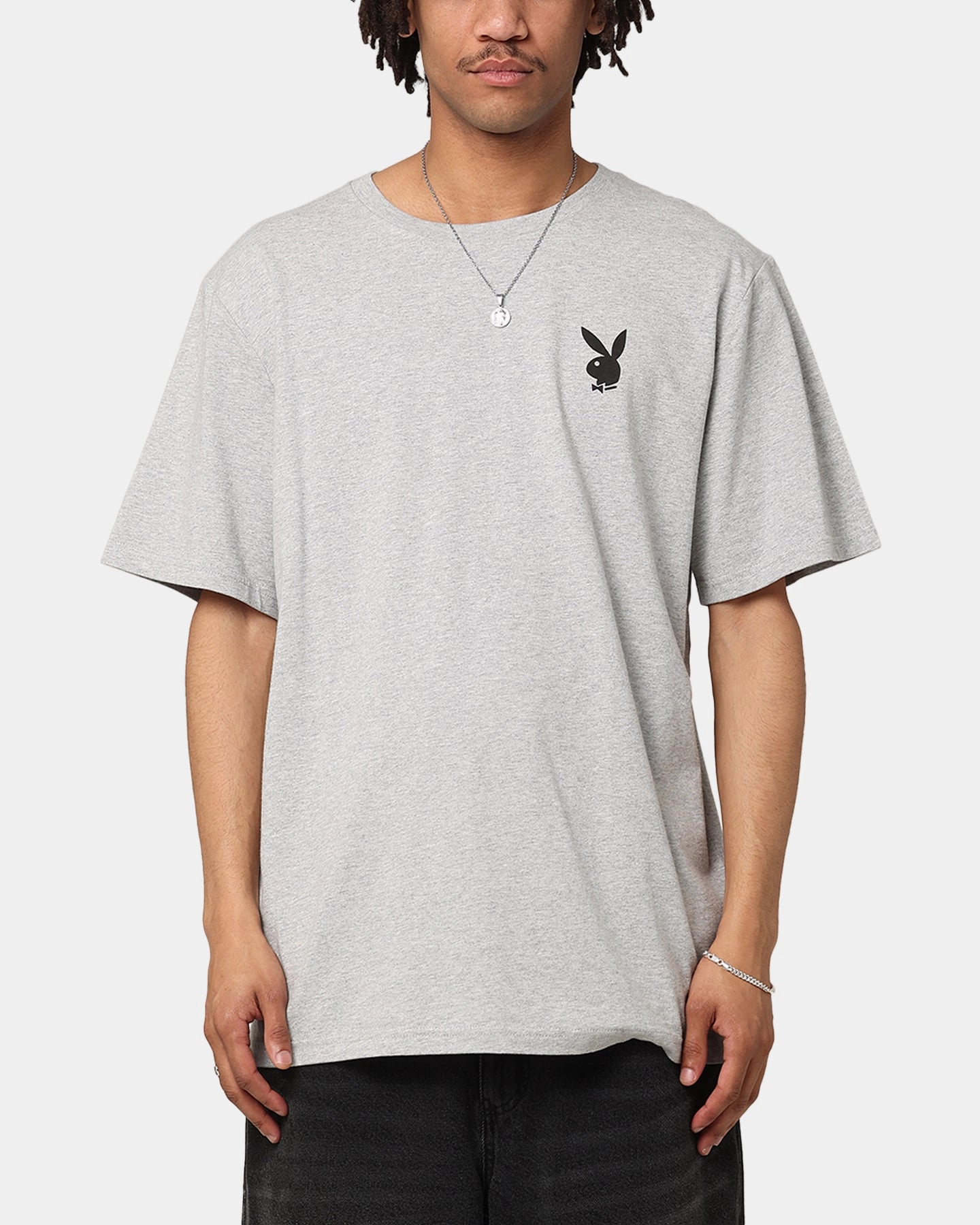 Playboy Logo Bunny O T-Shirt Grey Marle Effortless Fashion
