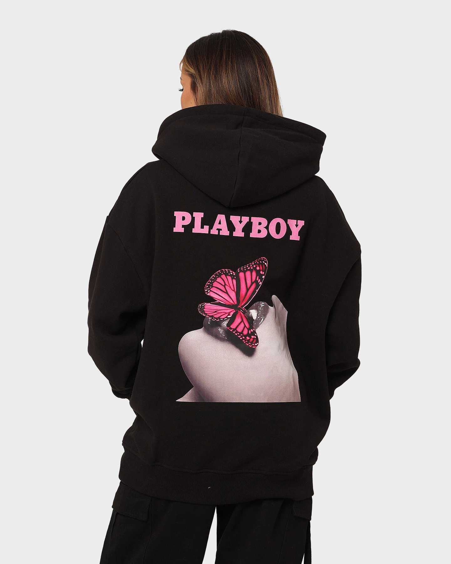 Work Ready Playboy November '13 Monotone Hoodie Black Magenta