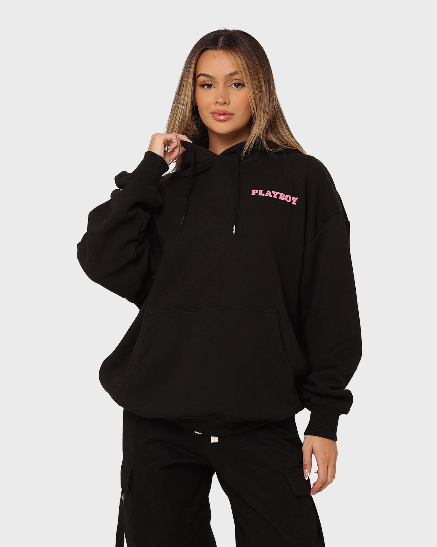 Display business people Playboy November '13 Monotone Hoodie Black Magenta
