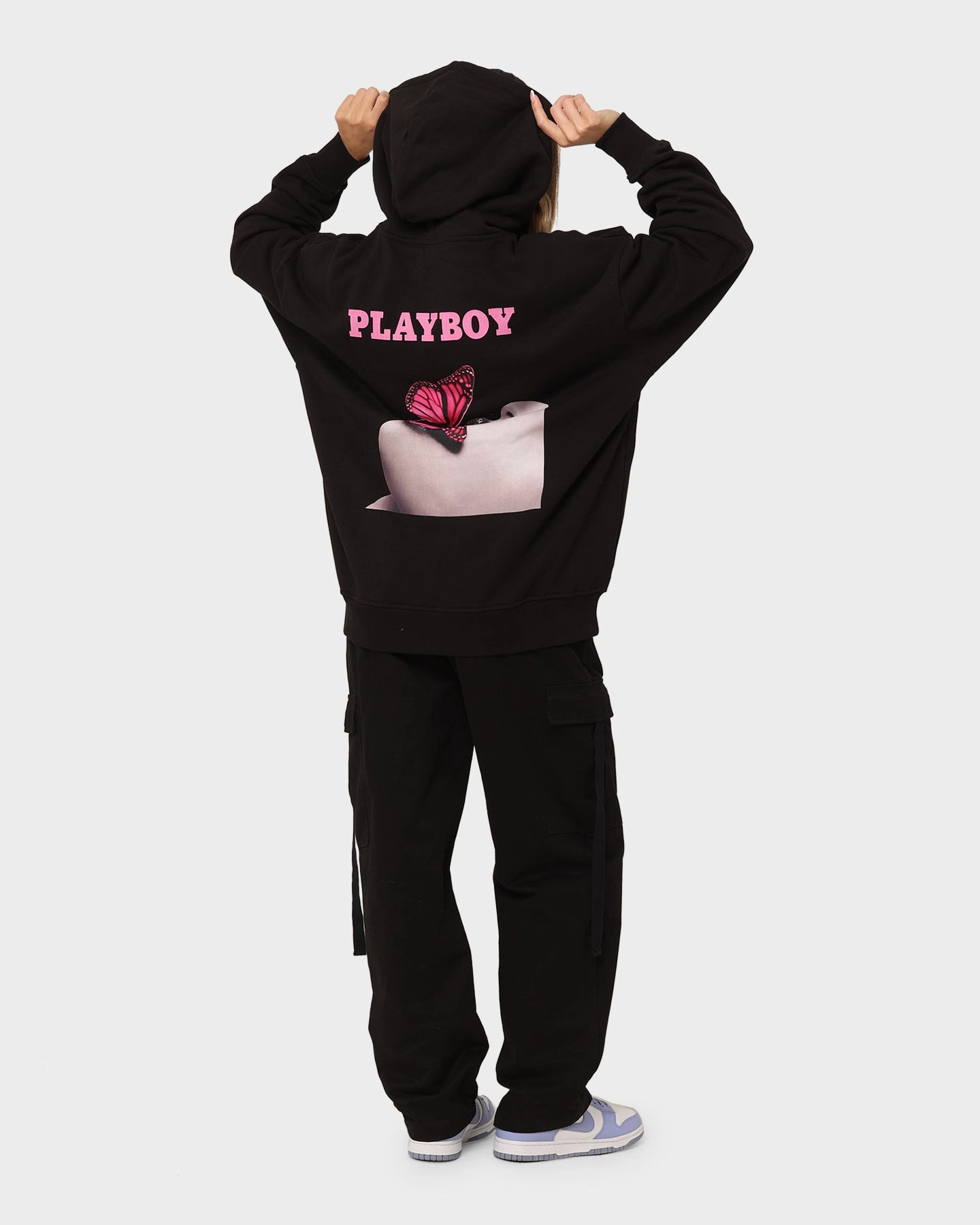 Playboy November '13 Monotone Hoodie Black Magenta Elastic waist