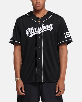 Playboy Playboy Bunny Baseball Jersey Black Ultraviolet Protection Fabric