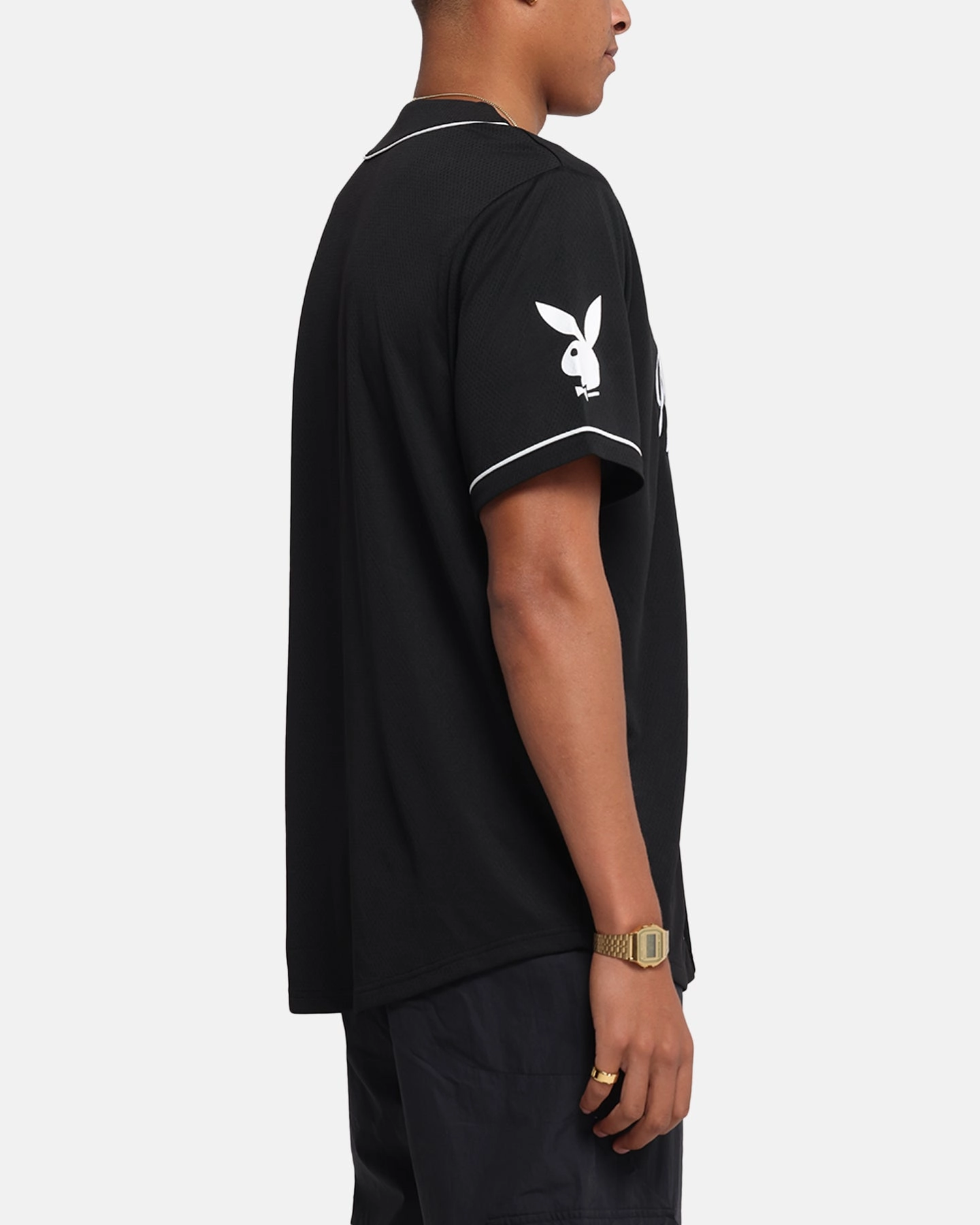 Lightweight Lining Playboy Playboy Bunny Baseball Jersey Black