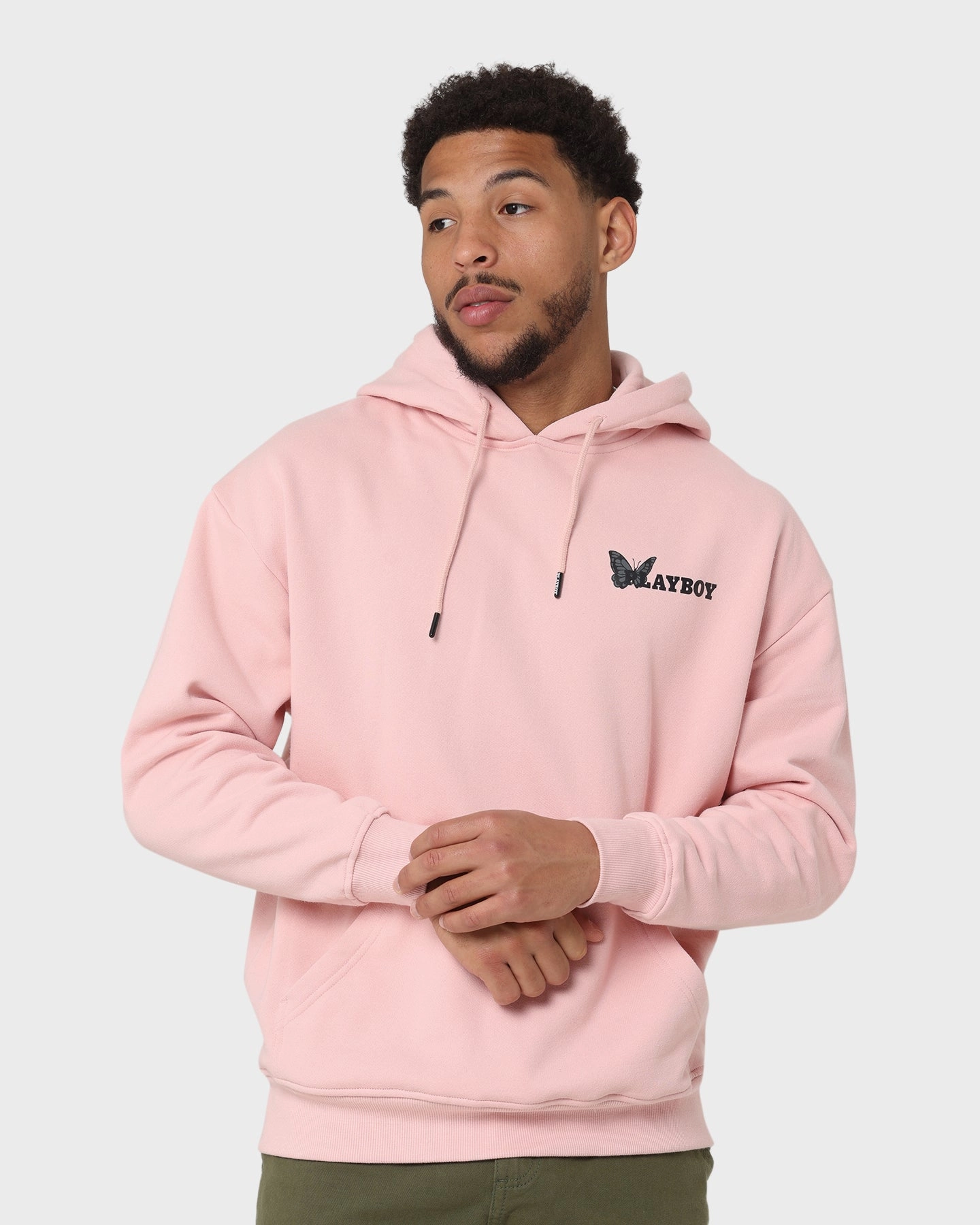 everyday staple Non Bulky Design Playboy Playboy Butterfly Original Fit Hoodie Pink