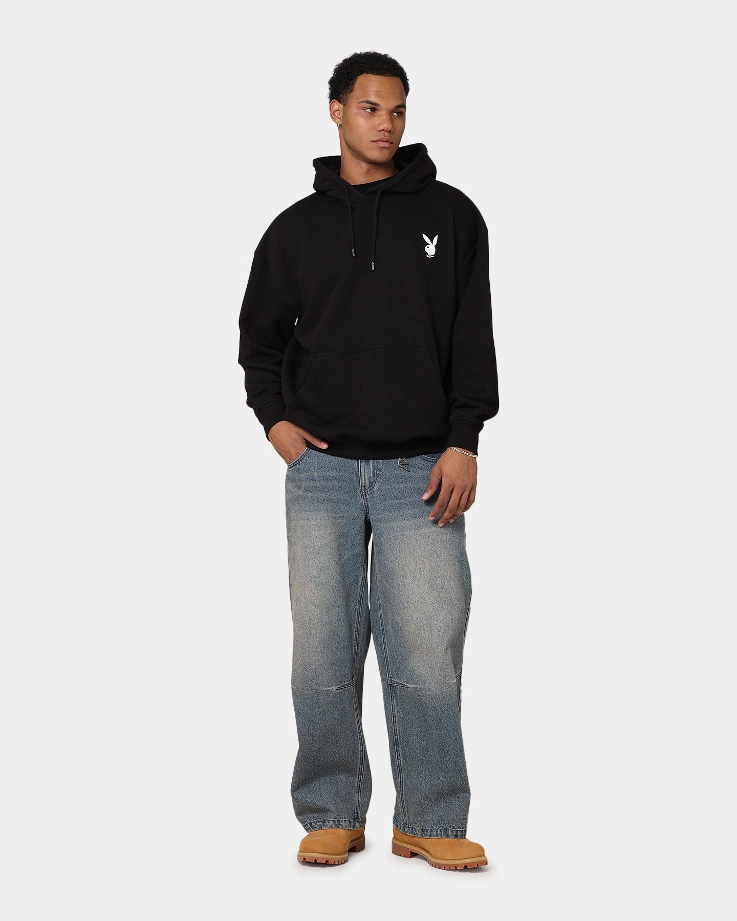 Playboy Repeat Bunny Stack Hoodie Black Lose
