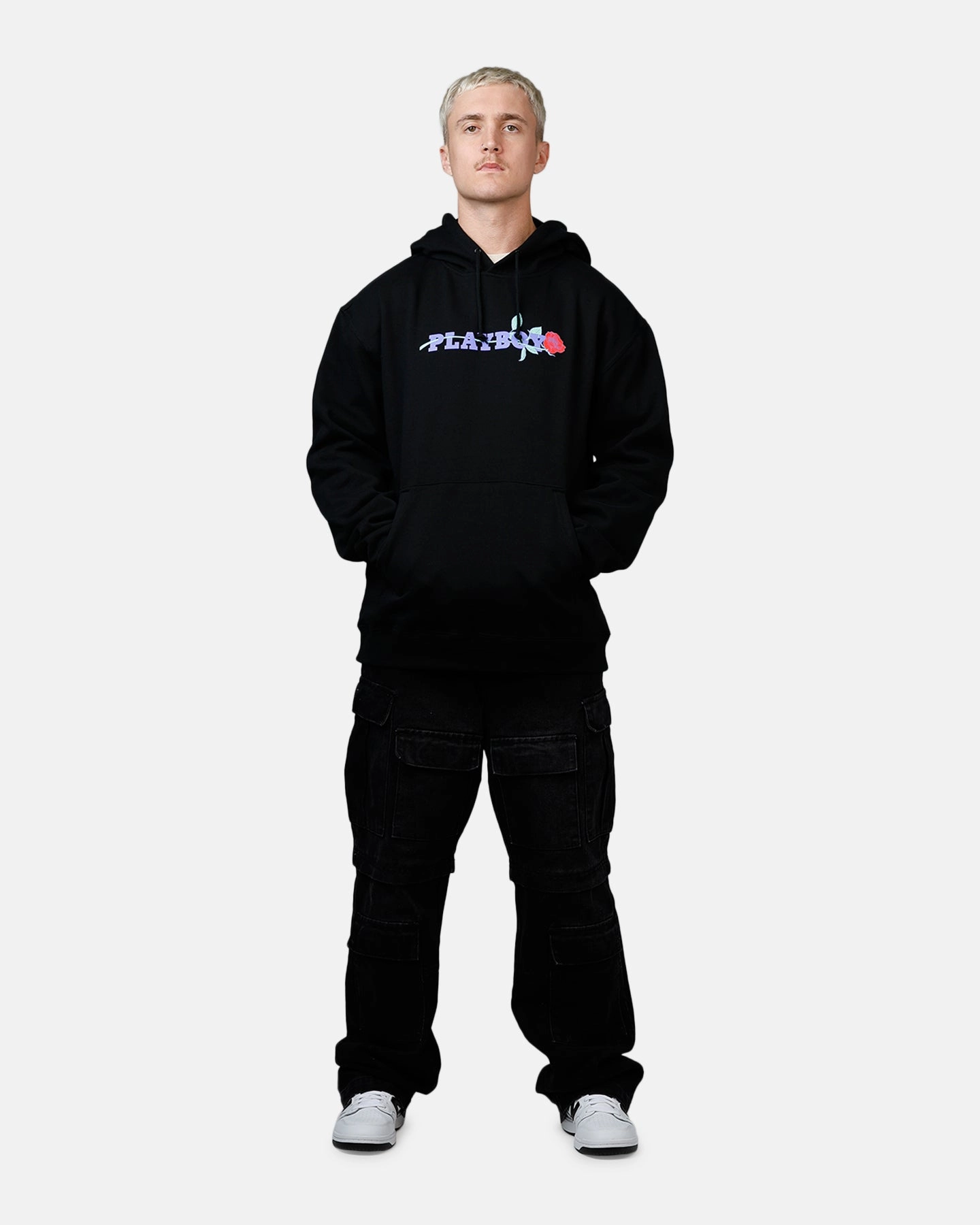 Playboy Rose Hoodie Black suitable for sports games Polyester
