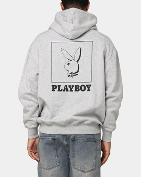 Playboy Solo RHD Icon Hoodie Grey Marle Enjoy Expandable Sleeve Cuffs