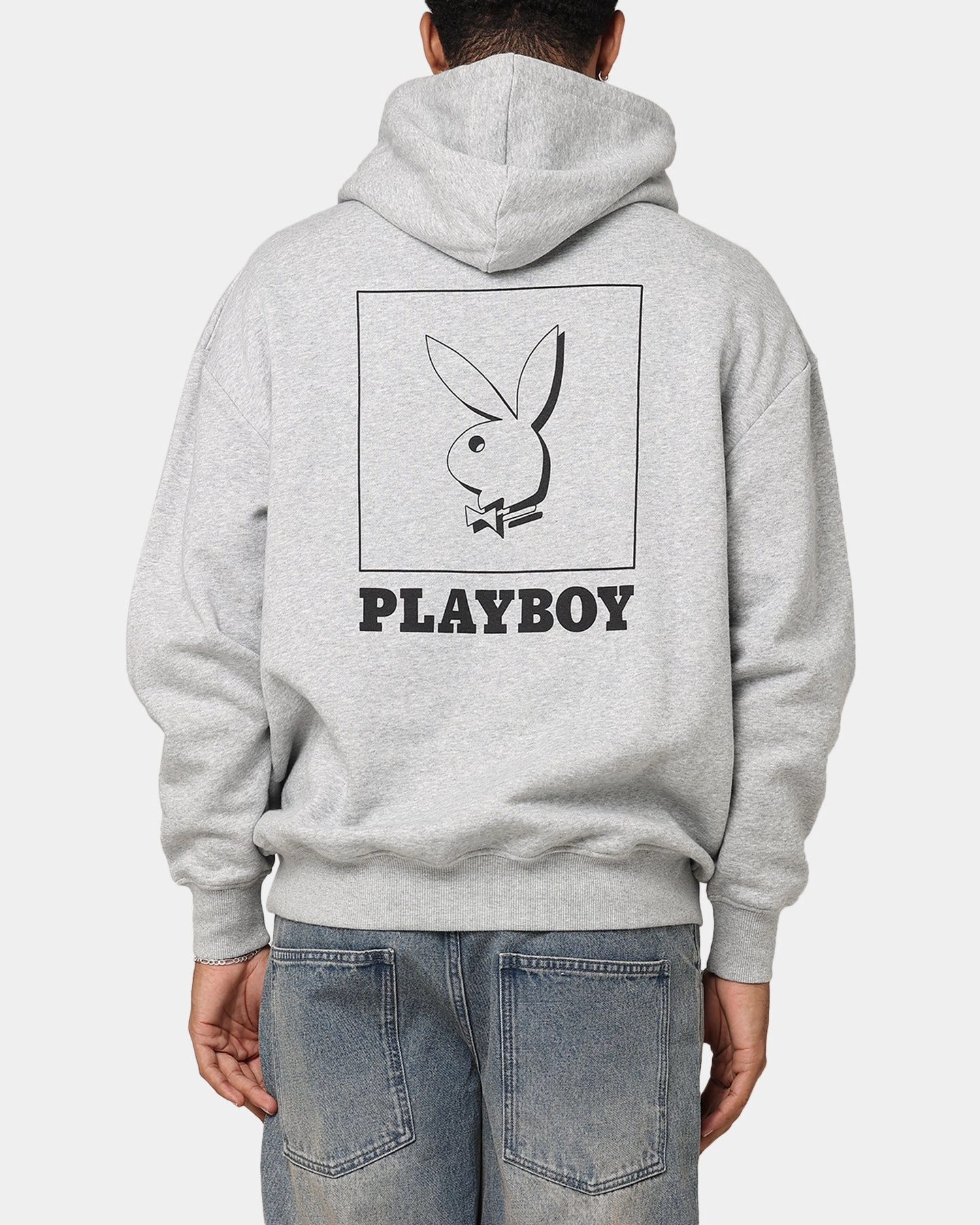 Playboy Solo RHD Icon Hoodie Grey Marle Enjoy Expandable Sleeve Cuffs