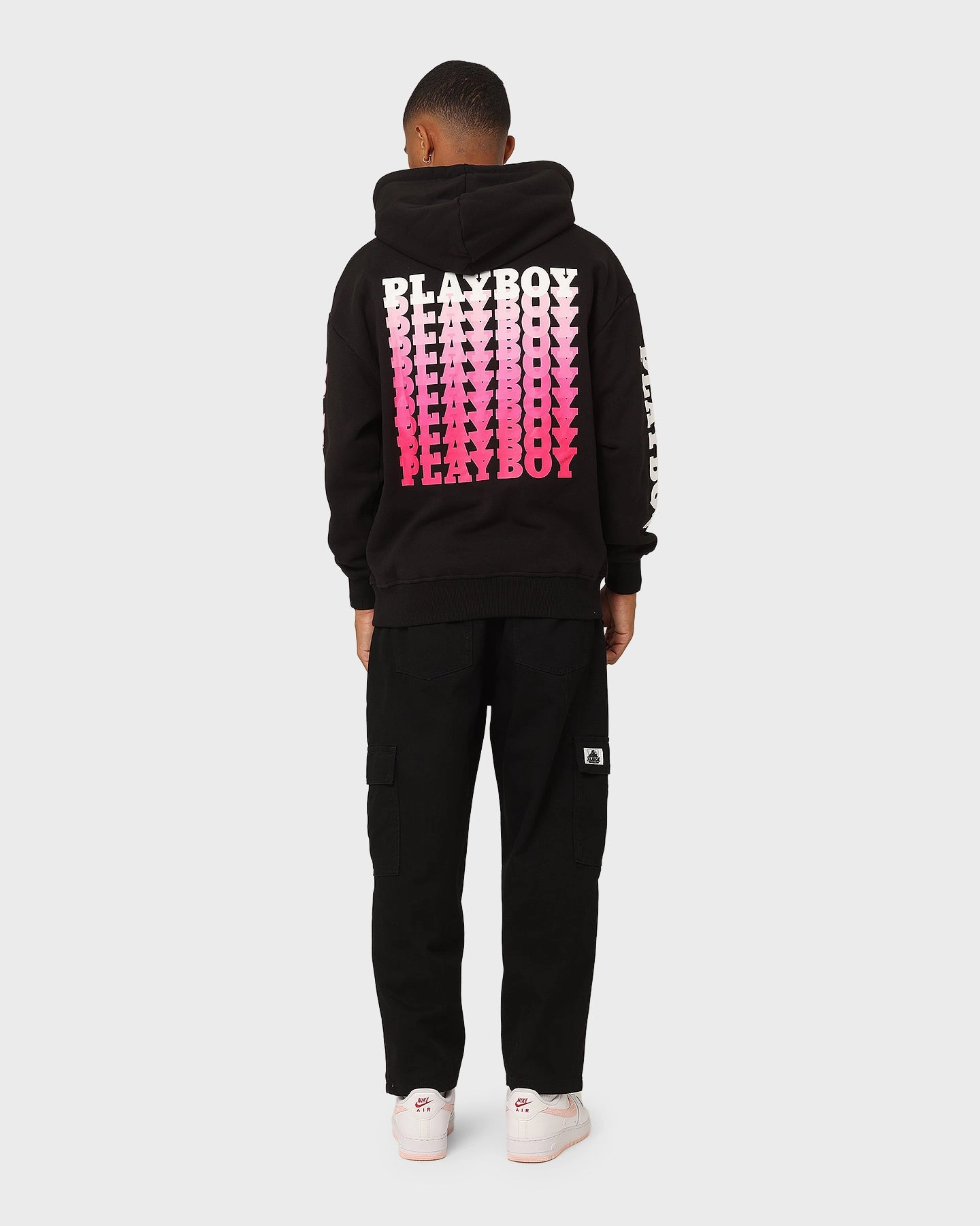 Playboy Stack Blend Hoodie Black Panama White