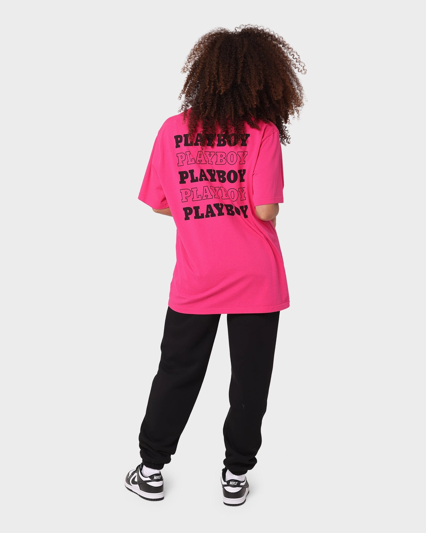 Soft Finish Vintage Look Playboy Stack T-Shirt Hot Pink