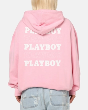 Playboy Stack Washed Hoodie Washed Pink Headband Compact Storage