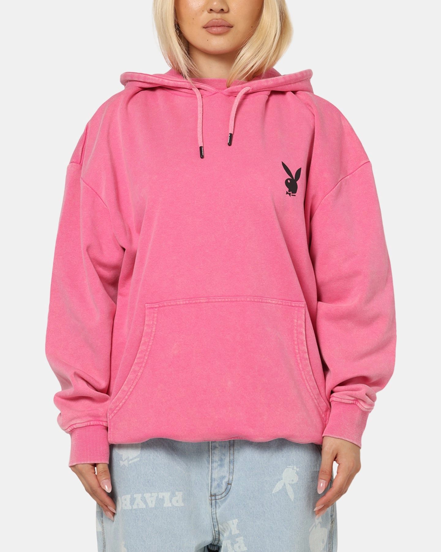 Playboy Stack Washed Hoodie Washed Raspberry release