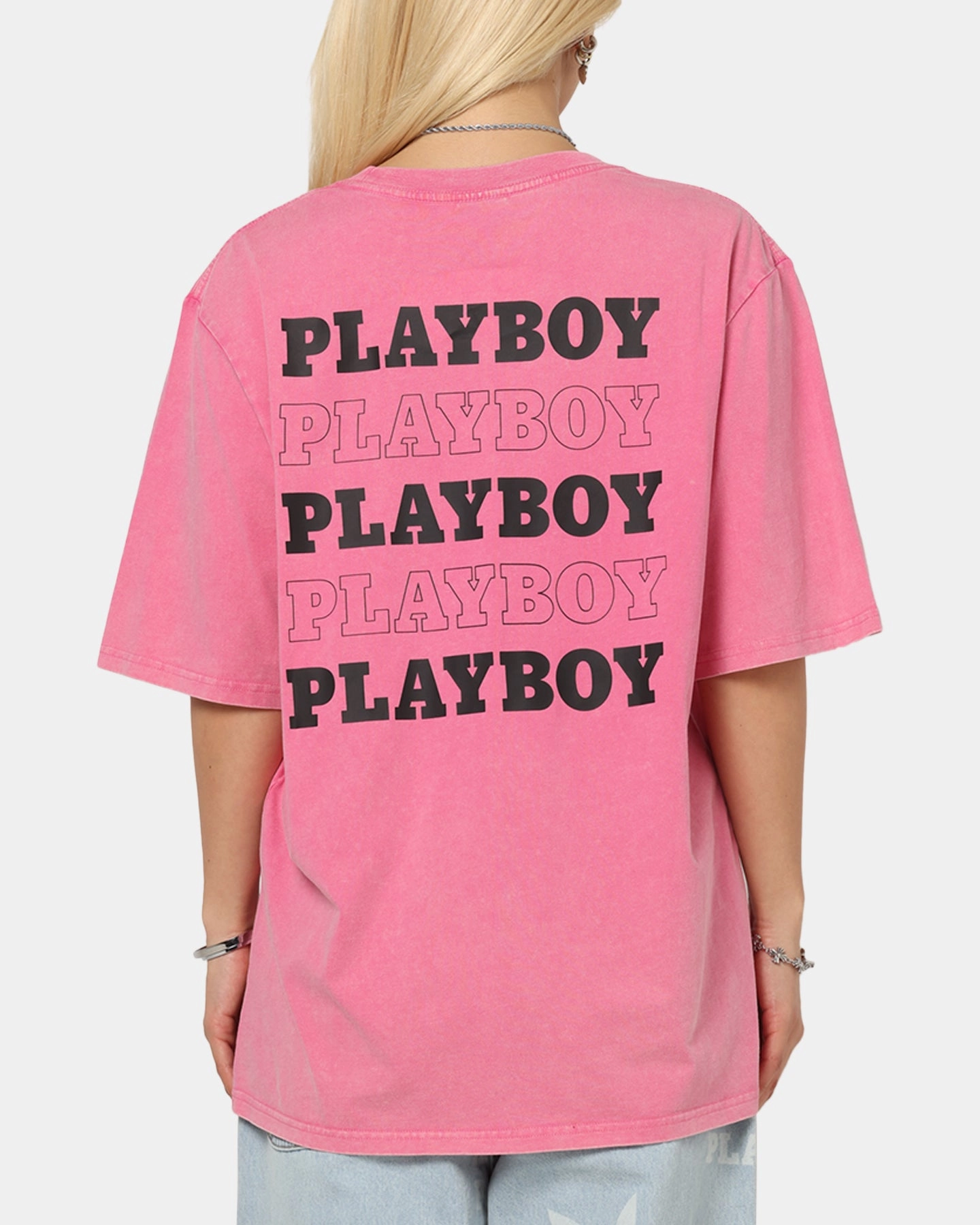 Easy-to-Style Top Playboy Stack Washed T-Shirt Washed Raspberry