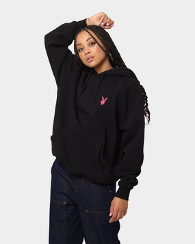 Playboy Stacked Hoodie Black popular among adults Compression Fold Design