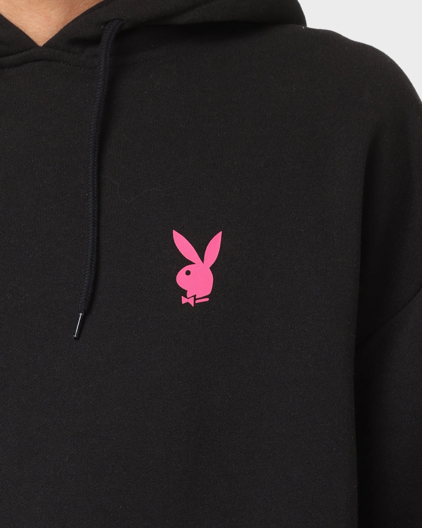 Budget - friendly Denim Playboy Stacked Hoodie Black