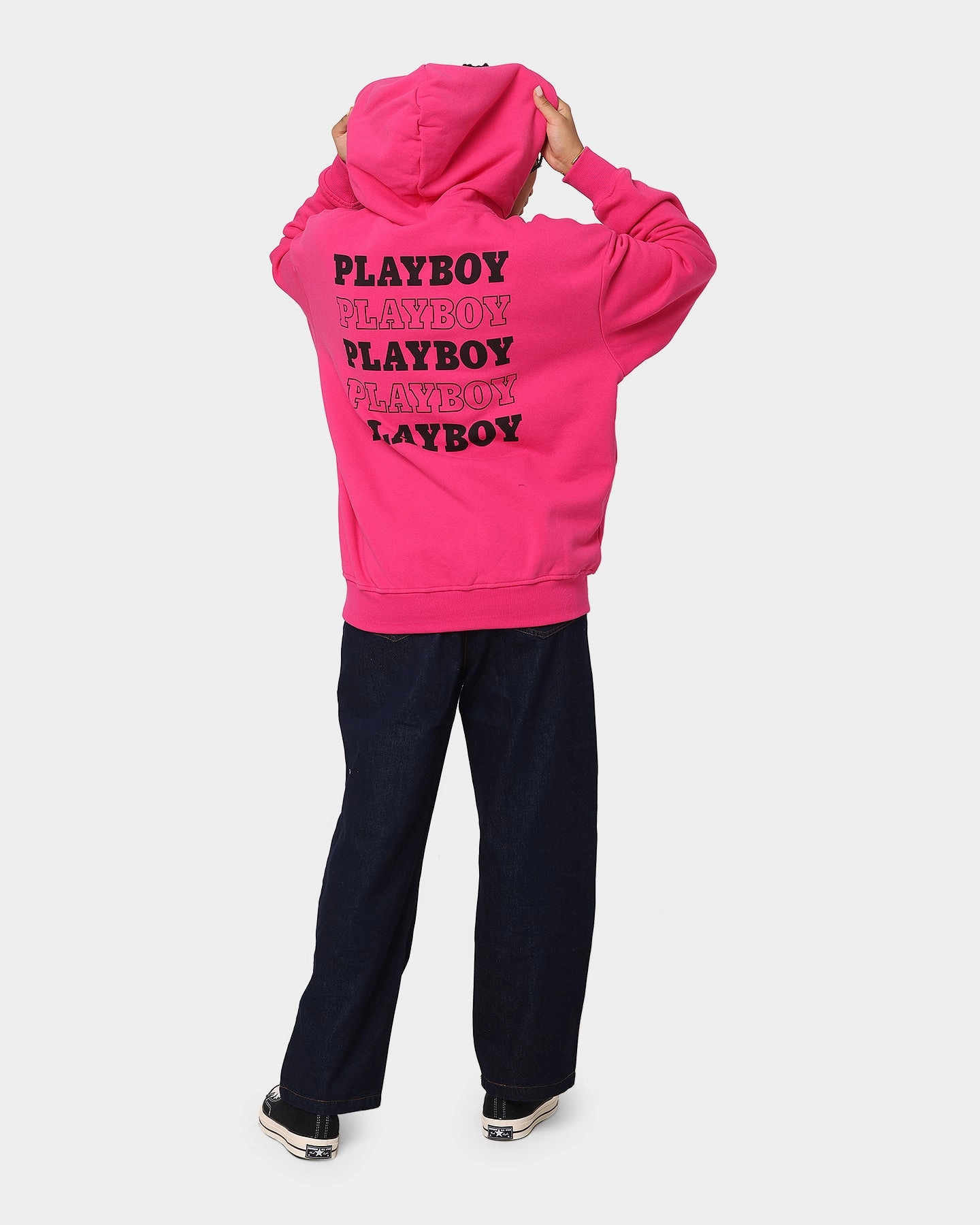 Playboy Stacked Hoodie Hot Pink NoiseReduced Closure System Layered Insulation