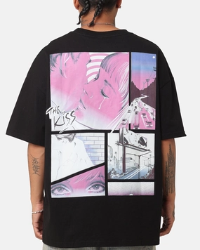Playboy The Kiss T-Shirt Black/Pink Effortless Comfort Wear